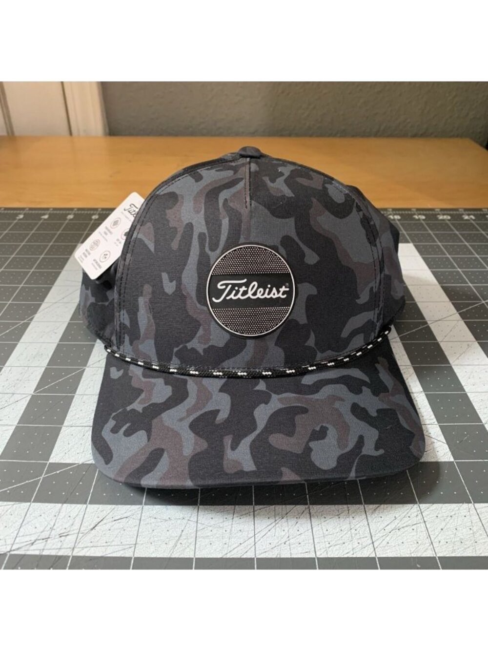 Titleist Boardwalk Rope Hat Mens Black Camo Snapback Patch Logo Golf Performance